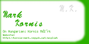 mark kornis business card